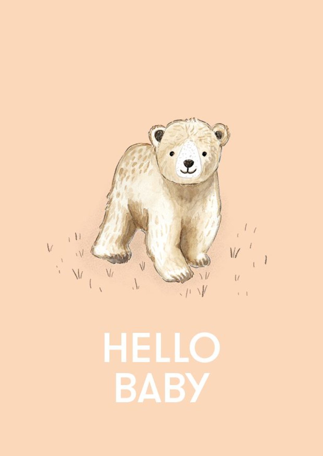 Postkarte Baby Bear apricot