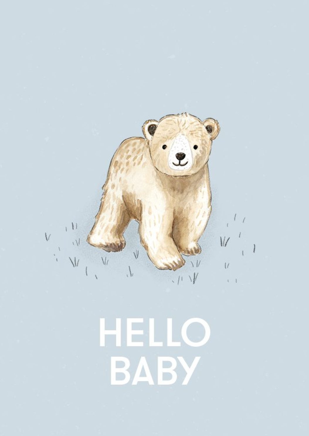 Postkarte Baby Bear blau