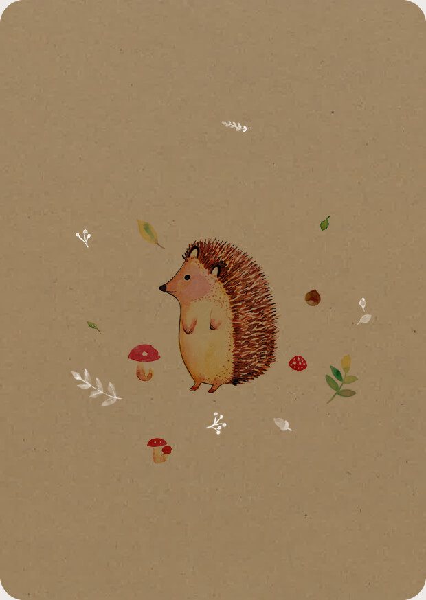 Postkarte Igel (Kraftpapier Edition)