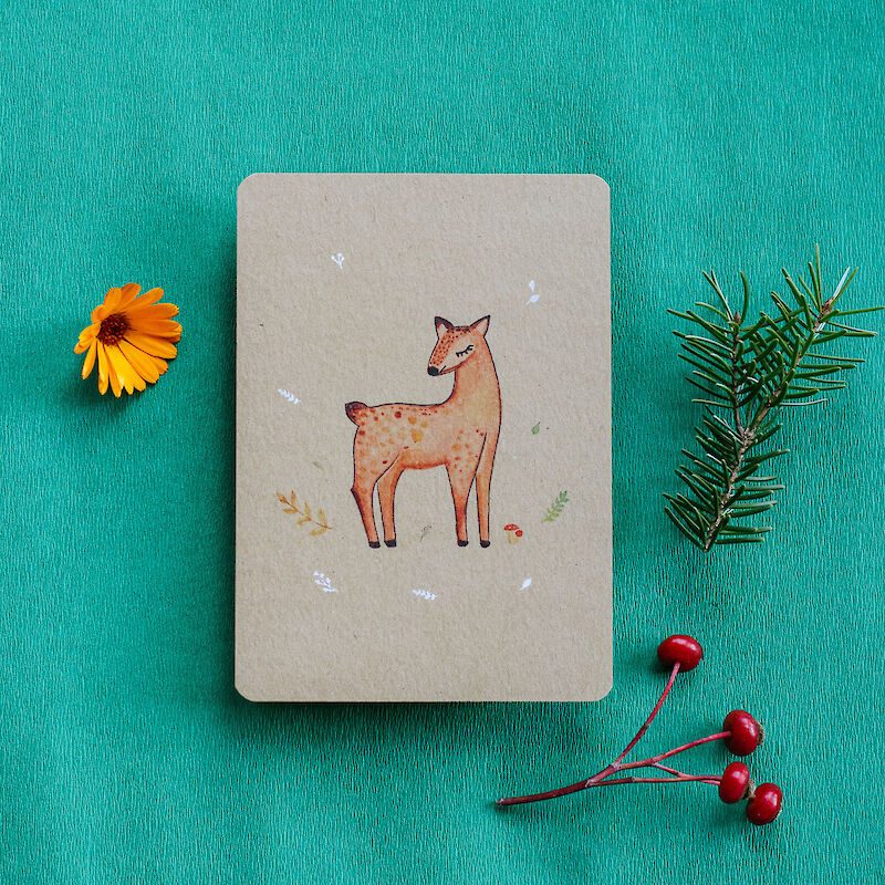 Postkarte Reh (Kraftpapier Edition) – Bild 2